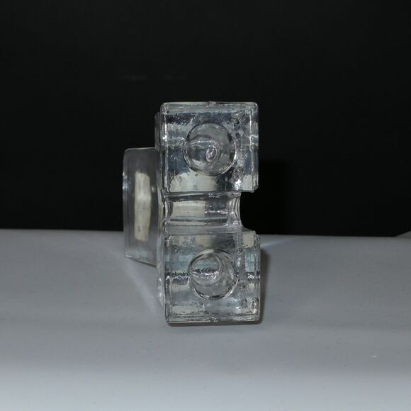NWOT Dansk Brutalist Double Taper Candle Holder Ice Bubbles Knick On The Bottom - Picture 4 of 10